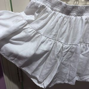 Flowy white skort